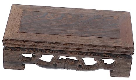 Alipis Support Pour Plantes Asiatiques Base De Levage en Bois Massif Porte-Plante Base en Bois Présentoir à Gâteaux Tabouret De Plante en Bois Vase Bonsaï Base Vase Vintage Présentoir Chinois Wengé Su