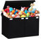 RampSupplies Large Lightweight Foldable Toy Box Storage with Lid, Collapsible Fabric Toy Storage Box Bins Baskets with 2 Large Pockets for Kids, Clothes, Toys, Books,62x42x33cm