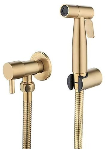 XJTNLB Grifo WC Bidet Oro Cepillado Duchas Higienicas para WC Grifos Monomando para Bidet Ducha Bidet Acero Inoxidable Grifo Bidet Portatil para Wc
