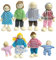 8-teiliges Holzfiguren-Set, Puppenhaus-Zubehör, Kinderspielzeug-Zubehör, Mini-Puppen-Set für Spielzimmer oder Sammlungsausstellung