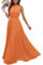 JAEDEN Abendkleid Damen Lang Elegant für Hochzeit Neckholder Brautjungfernkleider Chiffon Festliches Party Kleid Orange 36