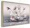 B&D XXL Bilder mit Rahmen 120x80 cm Wandbilder groß Leinwandbild XXL natürlicher Holzrahmen modern Wanddekoration Kunstdruck Wanddeko Wohnzimmer Schlafzimmer Magnolie Zen Spa Wasser