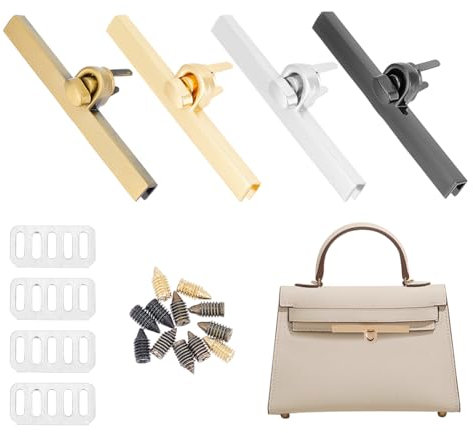 UNICRAFTALE 4 Sets 4 Colors DIY Zinc Alloy Purse Twist Lock Fasteners Closure Buckles with Washers Metal Hardware Clip Buckle Replacements for DIY Shoulder Handbag Briefcase DIY Craft Making