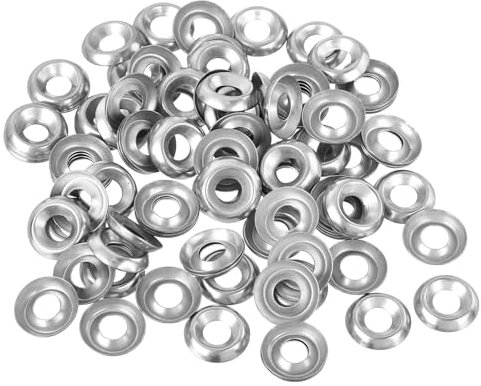 sourcing map Rondella a tazza in acciaio inox 304 #10 svasata, 200 rondelle con finitura svasata per bullone a vite