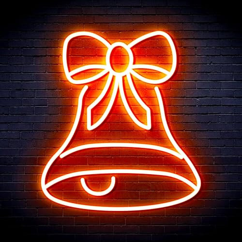 ADVPRO Weihnachtsglocke mit Band, flexibles Silikon-LED-Neonschild, Orange, st16s66-fnu0111-o