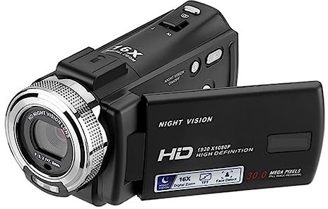 MZZYG Video Camera Digital Video Camera 1080P 30MP HD 16X Zoom Portable Recording Camcorder 3 Inch LCD Screen Video Camera Camcorder(V12 Camcorder)