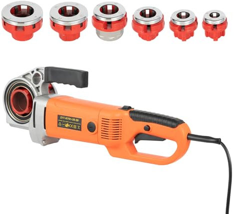 Filettatrice elettrica per tubo, set di filettature per tubo, set di tagliatubi elettrico, portatile, 6 pezzi, 1/2 To 2 25R/Min