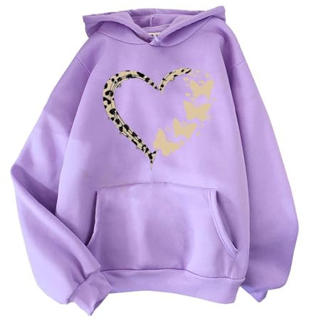 HOOUDO Sonderangebote Schnäppchen Vielseitiges bedrucktes Kapuzensweatshirt mit Taschen für Damen im und Winter Top Schwarz Damen Gefuetterte Pullover Damen Damen Jacke SWE Sale Angebote Bestellung