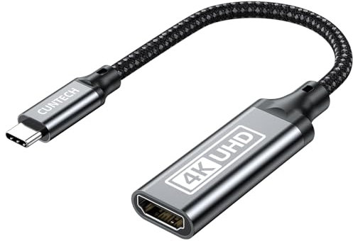 USB C to HDMI Adapter 4K@60Hz, USB Type-C to HDMI Female Adapter [Thunderbolt 3/4 Compatible] for MacBook Pro/Air for iPhone16/15 Surface Samsung Galaxy S21 S20 USB C Laptop Tablet Cell Phone