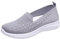 Zapatillas planas y bajas para mujer, informales, de moda, sin cordones, para caminar, ligeras, de lona, sin cordones, para mujer, zapatillas negras para caminar, gris, 4.5 UK 3X-Narrow