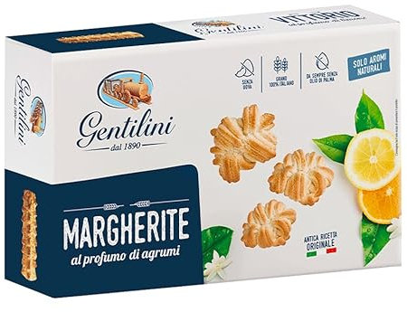 Gentilini Biscotti MARGHERITE al Profumo di Agrumi, Antica Ricetta Originale 250g