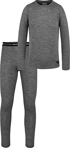 normani Kinder Merino Thermounterwäsche aus 100% Bio-Merinowolle Sportunterwäsche Ski-Funktionsunterwäsche Winter Ski-Set Langarmshirt und Unterhose für Jungen und Mädchen