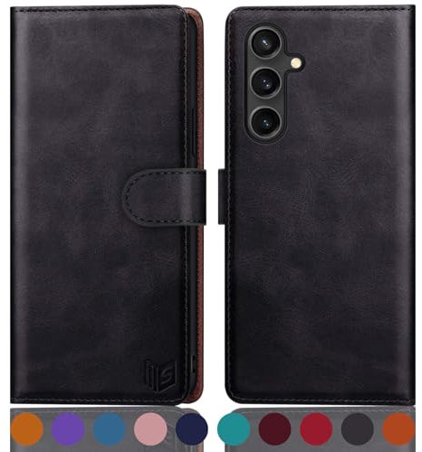 SUANPOT [RFID Schutz für Samsung Galaxy A16 5G Hülle PU Leder Handyhülle Klapphülle Kartenfach Lederhülle Flip Cover für Samsung A16 Handy hülle Leather Wallet Phone Case Schwarz