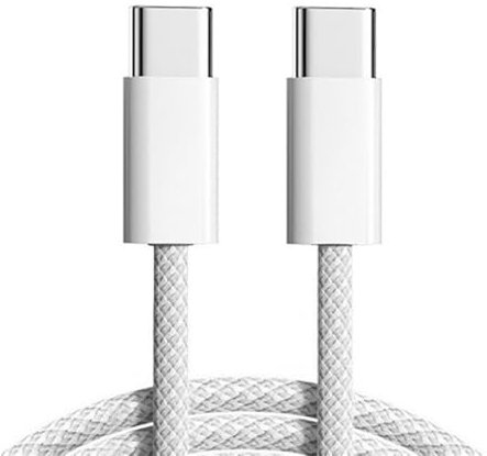 xiwai Câble d'alimentation USB-C 27 W 65 W 480 Mbps de type C Charge rapide pour téléphone, tablette et ordinateur portable, manchon blanc de 0,2 m