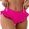 Rayson Bas de Maillot Taille Haute Femme Curvy Simple Eté Bas De Bikini à Volants Classique Couleur Maillot de Bain Grande Taille(Rose,M)