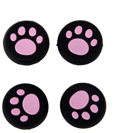 Cat Paw - Empuñaduras de silicona para pulgar de 0.5 pulgadas, paquete de 4, compatibles con PS4, PS3, Xbox One, Xbox 360 (rosa)