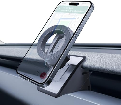 LANTU Support de téléphone Portable magnétique pour Tesla Model Y 2025-2026 Juniper et Model 3 2024-2026 - Aimant de Voiture pour iPhone 12-17 Series Tesla Juniper Highland