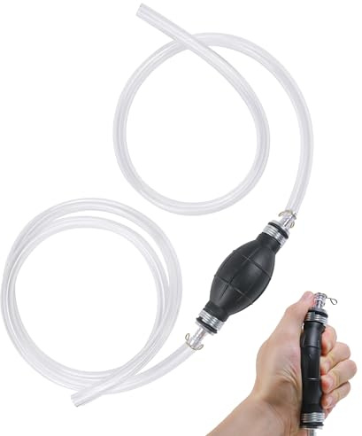 Xibao Outils de Voiture,Outils de Circuits de Carburant,Pompe Essence,Aspiration Pompe de Transfert pour Gaz Huile Eau Carburant avec 2 Tuyaux Écologiques,Convient aux Véhicules,Tracteurs,Motos