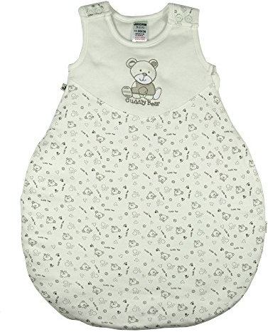 Jacky Baby Mädchen und Jungen Schlafsack, Cuddly Bear, Alter 6-12 Monate, Größe: 74/80, Farbe: Off White, 327104