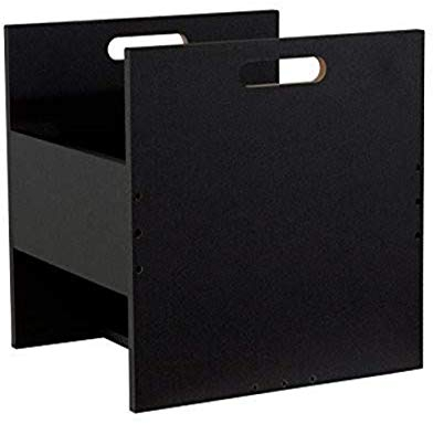 Atlantic Retro-Schallplattenkiste Regal für Plattenkisten, Holzwerkstoff, schwarz, 12.63” W x 13.88” D x 13.75” H