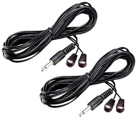 sourcing map IR Infrared Emitter Cable 3meters Long 45 Degree Emission Angle 3.5mm Jack 2pcs