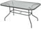Outsunny Tavolo da Giardino con Foro per Ombrellone, Arredamento da Esterno in Metallo e Vetro 140x80x70cm Grigio