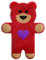 LESCHI Wärmekissen - 4 Kammer Körnerkissen für Mikrowelle - Tier Bär Teddy Rot mit Herz - anschmiegsames Getreidekissen mit Bio Weizen - ideal als Wärmespender im Winter und für den Bauch