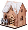 TOYANDONA LED Weihnachtshaus mit Beleuchtung Weihnachten Holzanhänger Holz Christbaumschmuck Weihnachtsbaum Anhänger Winterdorf Haus Weihnachtsdorf Holzhaus Beleuchtet Deko