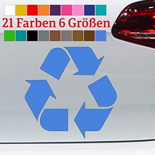 generisch Recycling Symbol Aufkeber Logo Müll Abfall Sticker Friday for Future JDM Greta in 6 Größen und 21 Farben