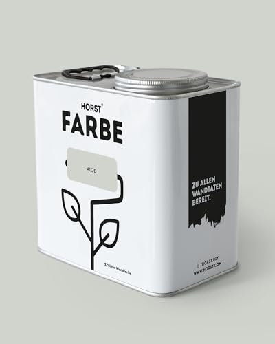 HORST Wandfarbe Aloe 2,5L - Hochwertige Innen-Farbe - Hohe Deckkraft & Schnelltrocknend - Geruchsneutral - Spritz- & Tropffrei - 100% Natürlich - Grün