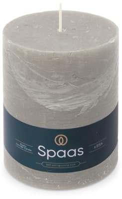 Spaas Rustik-Stumpenkerze, 100/130 mm, 95h, hellgrau
