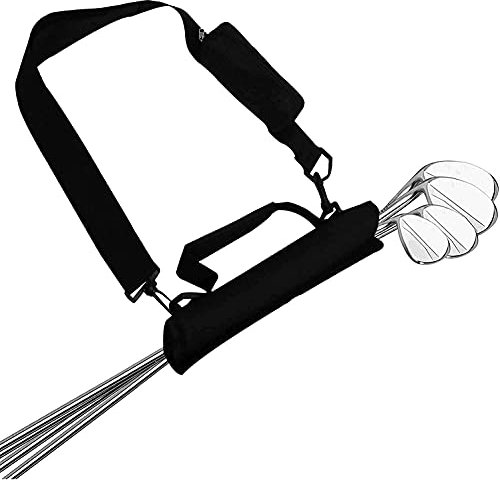 Namvo Mini sac de transport pour club de golf, sac à bandoulière portable pour terrain de golf et voyage, sac à crayons professionnel avec bretelles et manches légères, noir