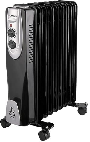 Gutfels HR 32009 sw Öl-Radiator | 3 Heizstufen | 9 Rippen | 2000 Watt Leistung | Schwarz, 5050075