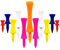 LOVMEAD Golf Tees Kunststoff Driver 32 39 45 51 58 70 mm Set Wert 50 Stück, Golftee Lang Plastik Bunt, Premium Langlebig Abstufung Castle Tee 1-1/2 1-3/4 2 2-1/4 2-3/4 (Gemischte Farben)