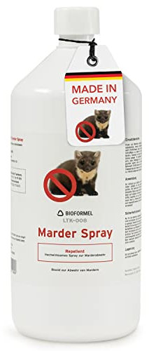 BIODELTA LTK-008 Anti Marder Spray 1 L - Marderschreck - Marderabwehr mit Langzeitwirkung - Marderschutz - Vertreibt Marder ohne zu schaden - Blumenduft- fleckenfrei