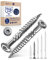 Torx - Lot de 10 vis de terrasse de 5 x 50 mm - En acier inoxydable C1 - Avec tête bombée - Encoche de coupe et nervures d'épluchage pour bois - Vis à bois hexagonales