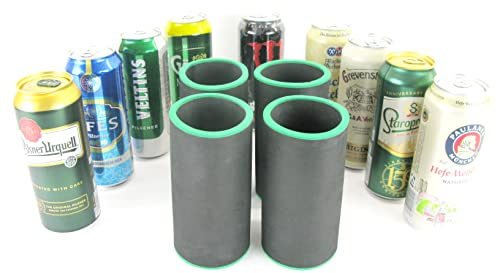 asiahouse24 4er Set Schwarze Getränkekühler 0,5l Dose - Bierkühler - Neoprenkühler - passgenau ~Dosenkühler~ für alle genormten 0,5l Bierdosen aus hochwertigen 5-6mm starken Neopren (4X schwarz)