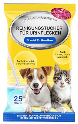 Japan Premium Pet Lingettes Nettoyantes pour Chien et Chat X-Large 25 pcs Lingette Chien Nettoyante pour Eliminer Les Odeur et la Saleté | Lingette Nettoyante Chat | Toilettage du Chien Accessoires