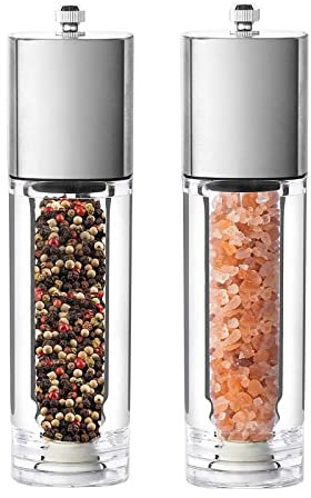PETOOF Molinillo Pimienta Molinillo Especias Coctelera De Sal Y Pimienta 2cp con Núcleo De Molienda De Cerámica De Grosor Ajustable para Especias De Sal Marina Molinillo Sal Molinillo de Pimienta