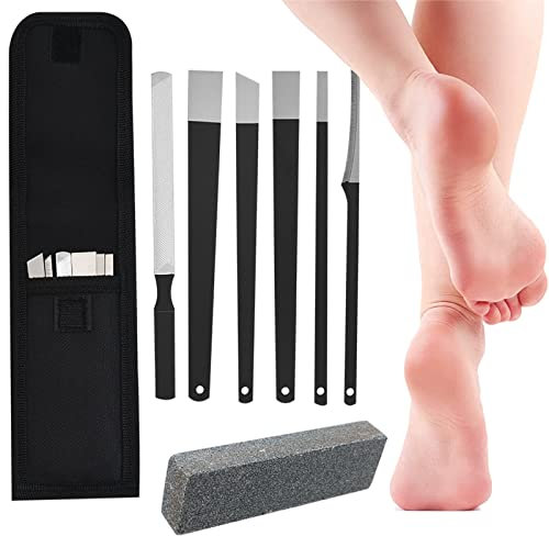 Xerteam Professional Pedicure Knife Kits, 8 Pcs Pedicure Knife with Grindstone and Storage Bag, Pedicure Tool Kit - Pedicure Foot Care Tools for Dry Hard &Cracked Skin