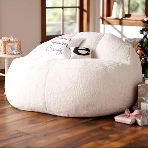 NIBHZ Weich getufteter Schaumstoff-Sitzsack für Erwachsene, Flauschiges, faules Sofa, Teddy-Stoff-Sitzsäcke, Bequeme Couch, gefüllter Sitzsack, Sofa, Lesesessel, Lounge-Sessel (nur Sitzsackbezüge!),L