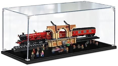 Acryl Vitrine Box Für Lego 76405 Hogwarts Express™, Acryl Vitrine, staubdichte Aufbewahrungsbox Präsentationsbox für Minifiguren Spielzeug Sammlung (120 * 25 * 30cm) 3mm