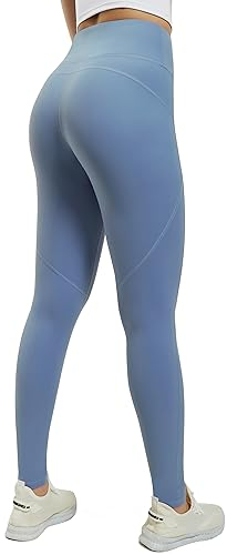JOYSPELS Sport Leggings Damen High Waist Sporthose mit Tasche Yoga Leggins Blickdicht Sportleggins Yogahose Laufhose, Kriedeblau, M