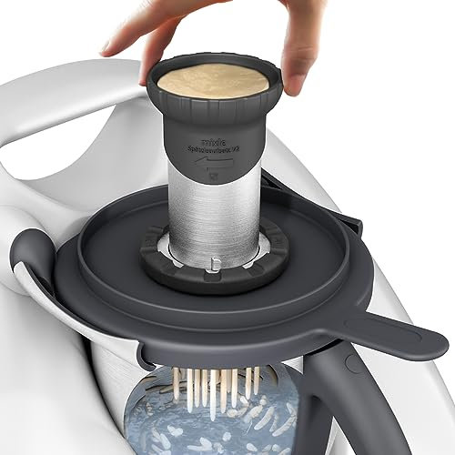 Mixle mixle Spätzleaufsatz V2, VERBESSERTE VERSION, kompatibel mit Thermomix TM6, TM5, TM31 & TM Friend, Zubehör, Spätzlemaker, aus Edelstahl, extra großer Einfülltrichter
