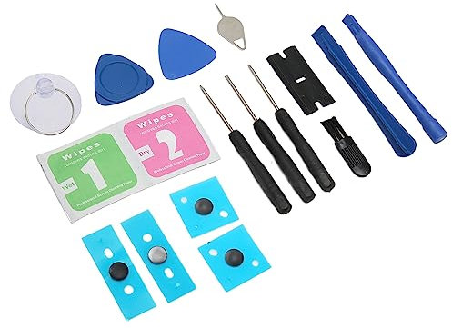 Dpofirs Plastic Laptop Feet, Non Slip Replacement Bottom Case Feet Set with Tools for Surface 3 4 5, Round Dot Durable Laptop Foot Pads (Black)