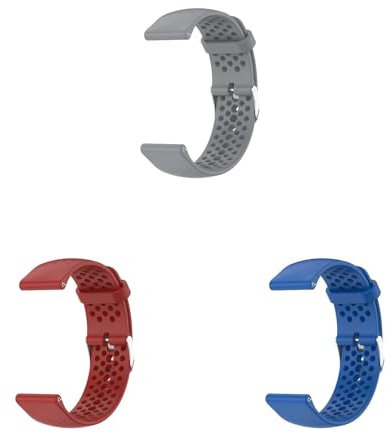 3 Piezas Correa Compatible con Polar Pacer/Pacer Pro Correas para Mujer Hombres, 20mm Deportiva Suave Transpirable Silicona Pulsera para Polar Pacer/Pacer Pro Smartwatch Brazalete, Gris+Rojo+Azul