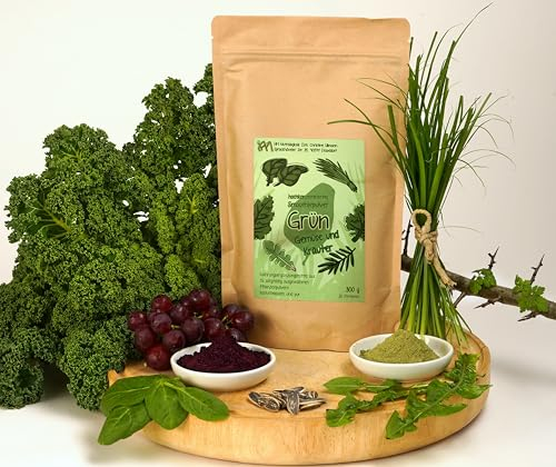 grüner Smoothie-Basis-Pulver, 100% pure Pflanzenkraft optimiert auf antioxidative Polyphenole und Flavanoide, extra hoch konzentriert