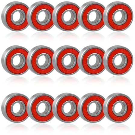 OUDQFCJ 15pcs Rodamientos de Bolas Color sin fricción 608 RS Rodamientos de Skate de Metal para patinetas Patines de Cuatro Ruedas Ruedas