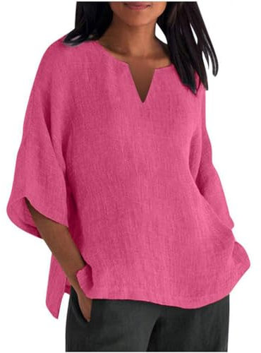 Uwdiohq Offerte del Giorno Prime Bluse Eleganti Donna Cerimonia Curvy Camicia Donna Bianca Mezze Maniche Top Nero Donna Elegante Camicia Cowboy Donna Camicie Donna Puro Cotone Clearance Items