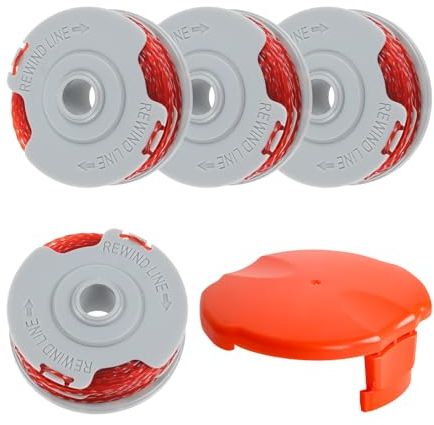 Strimmer Replacement Spool for Flymo FLY021/513937190, 0.06 36ft Double Line Spool Compatible with Flymo Contour 500 XT/Power Trim/Mini Trim, with FLY060 Cover (4 Spools+1 Cover)